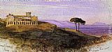 Edward Lear Famous Paintings - A View in the Roman Compagna